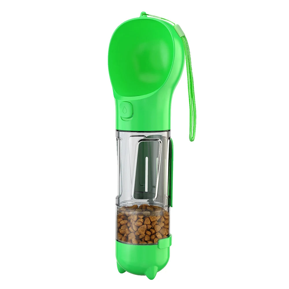 3 in 1 Portable Dog Water Bottle Dispenser-Dog Food Container with Doggy Poop Bags