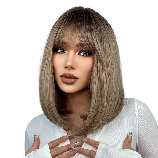 Short Straight Bob Wig with Bang