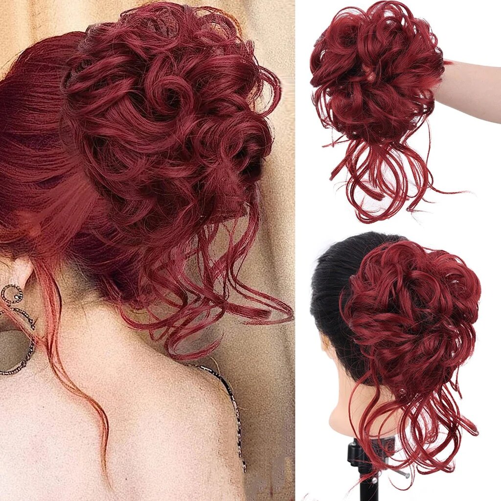 Curly Hair Bun Piece Synthetic Wig-Messy Bun Hair Piece