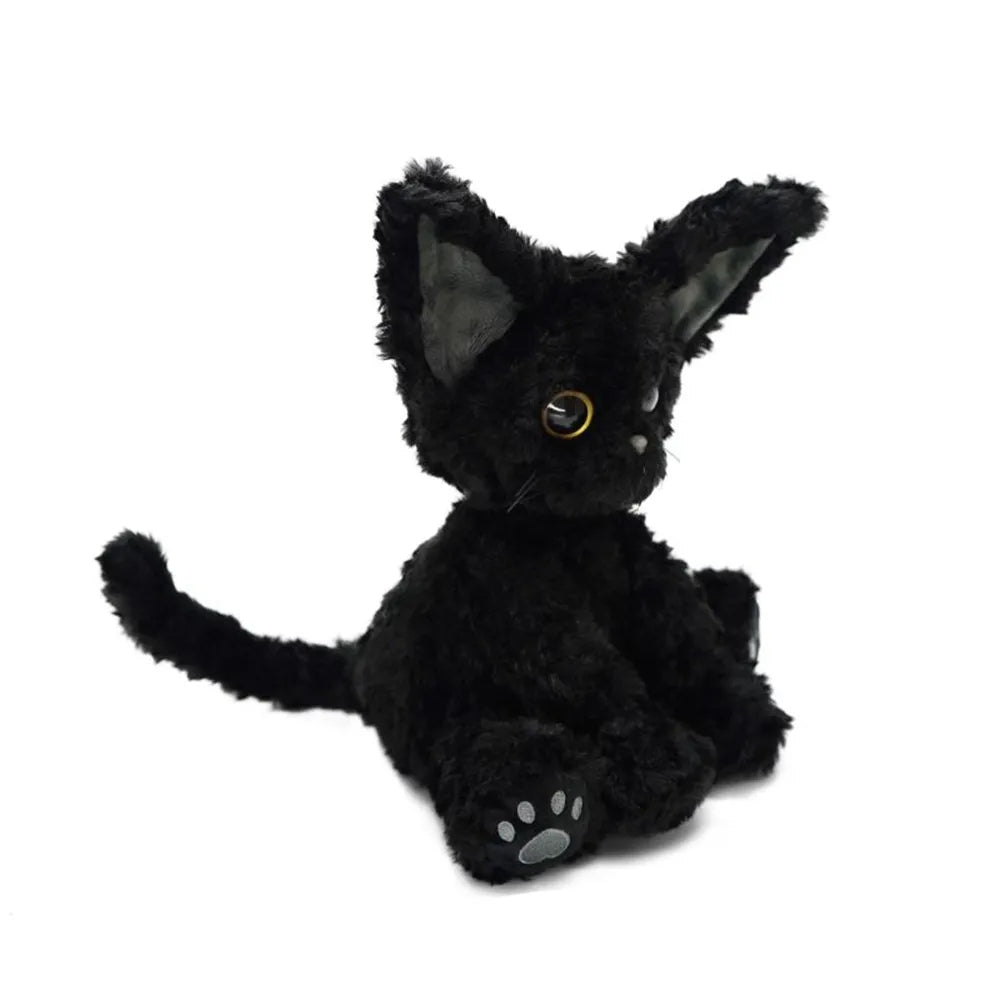 Curly Soft Black Cat Plush - Soft Plush Cat Toy - Fluffy Cat Plush