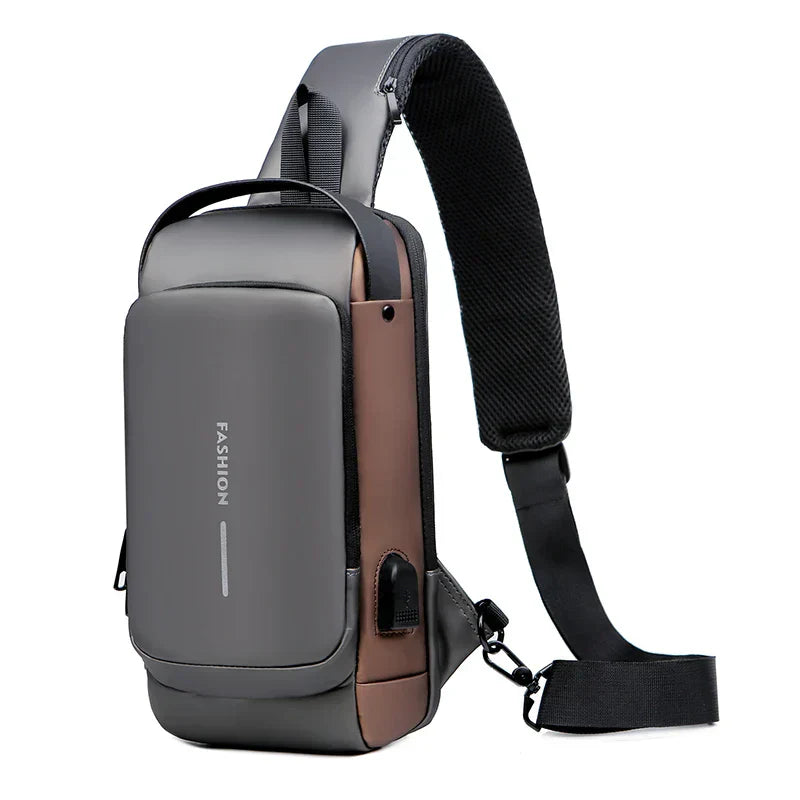 Men's Crossbody Chest Bag-Anti-Theft Bag USB