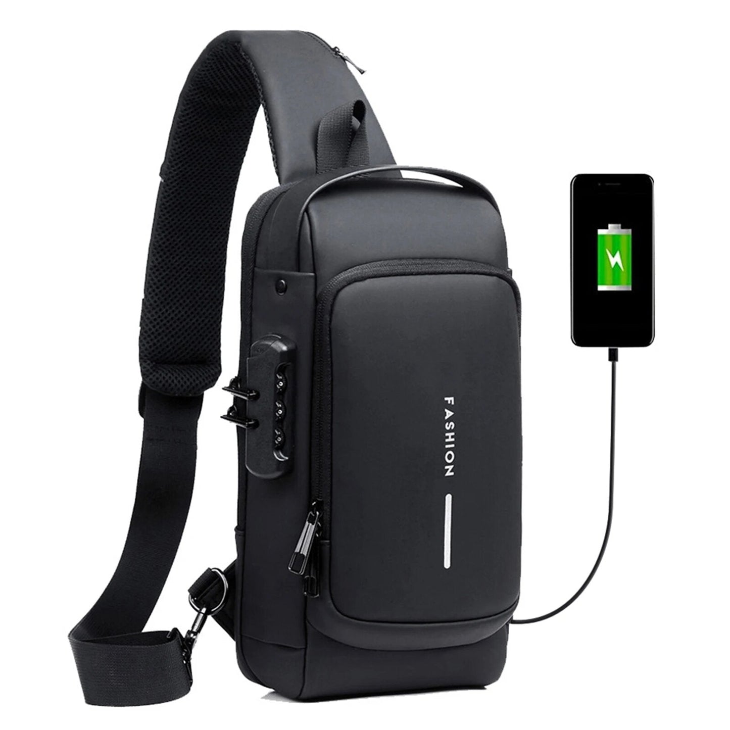 Men's Crossbody Chest Bag-Anti-Theft Bag USB