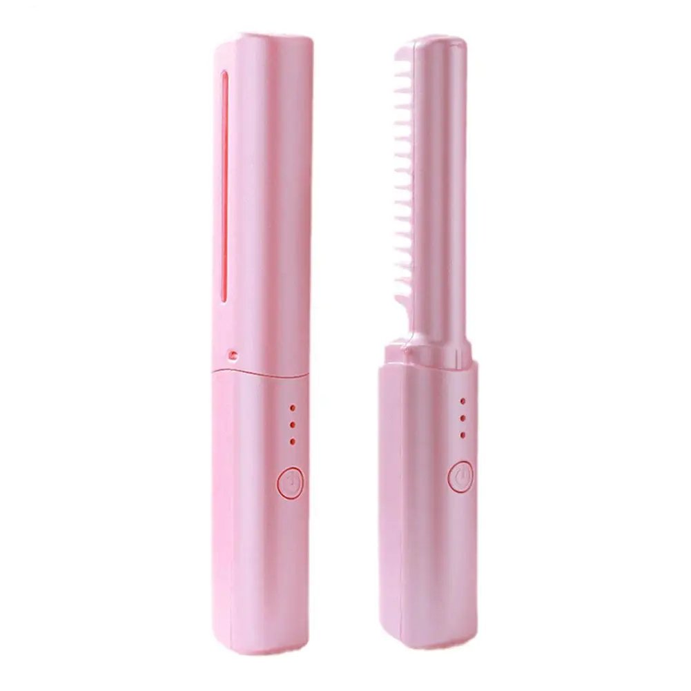 Mini Hair Brush Straightener