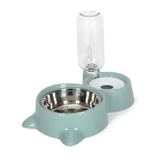 Pet Dog Cat Bowl Fountain Automatic Food Water Feeder Container