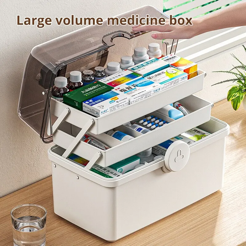 Large Medicine Storage Box - White Pill Organizer