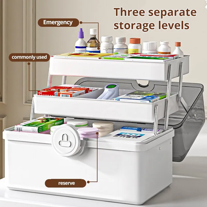 Large Medicine Storage Box - White Pill Organizer