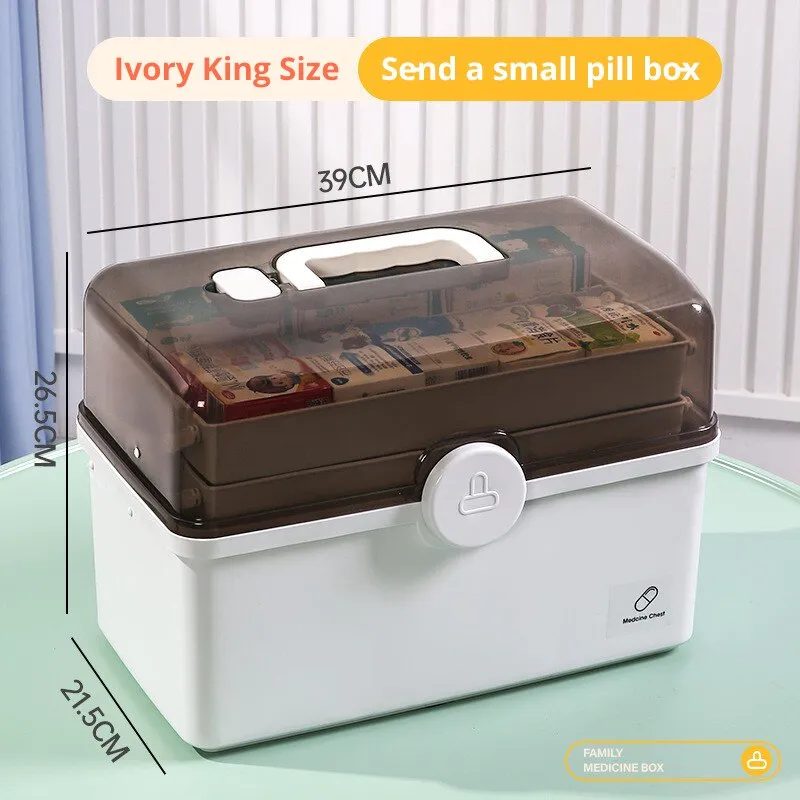 Large Medicine Storage Box - White Pill Organizer