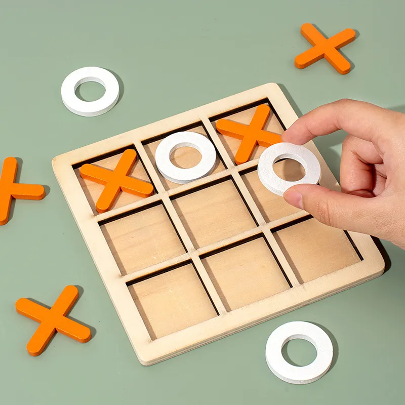 Classic wooden toe x o board games - Wood tic tac toe board game