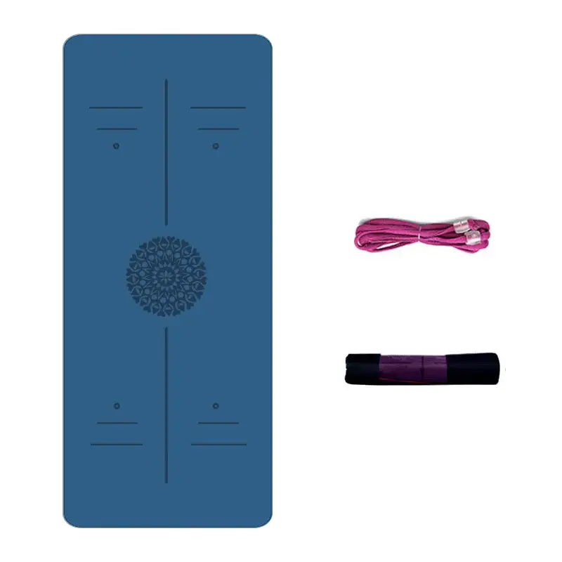 Yoga mat double layer home gym with tying rope and carry bag